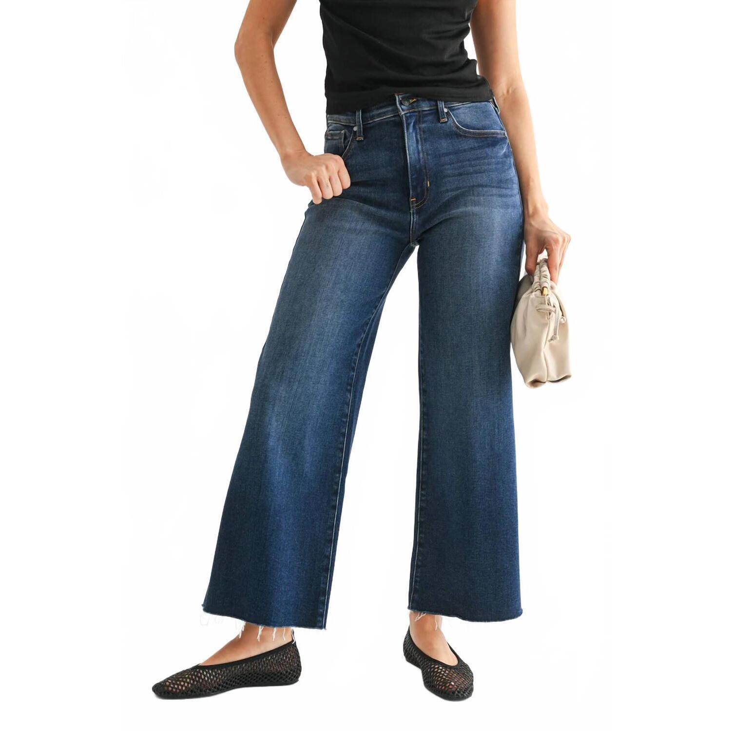 New Just Black Denim Scissor Cut Wide Leg Jean In Dark Denim